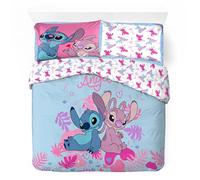 arlis Parure Housse de Couette Stitch en Coton 2 Personnes, Parure de lit Réversible 240x220 cm, 2 Taies d'oreiller 65x65 cm, 100% Coton (Parure de lit Stitch 2 Personnes, 240 X 220 Cm)