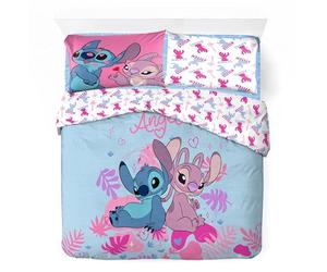 arlis Parure Housse de Couette Stitch en Coton 2 Personnes, Parure de lit Réversible 240x220 cm, 2 Taies d'oreiller 65x65 cm, 100% Coton (Parure Stitch-a)