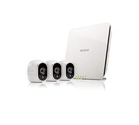 Arlo Caméra de surveillance Wifi Sans fils, Pack de 3 HD Jour/Nuit Etanche IP65, 720p Intérieur/Extérieur, Fixation Aimantée - Stockage gratuit dans le Cloud (VMS3330)