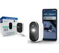 Arlo Essential 2 2K (1) et Indoor 2K (2), Caméra de Surveillance WiFi Extérieure sans Fil, Autonomie de 24 Mois, Vision Nocturne Couleur, Sirène et Audio Bidirectionnel, Essai Secure Inclus, 3 Caméra