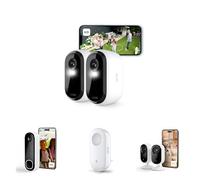 Arlo Essential 2 HD (2 Cameras) + Sonnette HD + Carillon + 4 Indoor Cameras