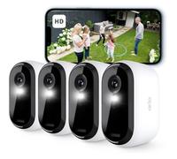 ARLO Essential 2 FHD, Caméra de Surveillance WiFi Extérieure sans Fil, Détection par IA, Vision Nocturne Couleur, Audio bidirectionnel, Compatible avec Alexa, Essai Secure Inclus, 4 Caméras