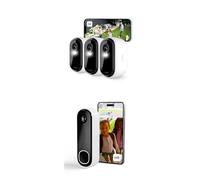 Arlo Essential 2 HD + Sonnette HD, Camérette de Surveillance WiFi Exterieure sans Fil, Autonomie de 6 Mois, Capteur de Mouvement, Vision Nocturne, Audio Bidirectionnel, Essai Secure Inclus, Blanc