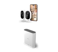 Arlo Essential 2 Indoor 2K, Caméra de Surveillance WiFi Intérieure pour Animaux de Compagnie, Vision Nocturne, Audio bidirectionnel, avec obturateur d'objetif, Essai Secure Inclus, 2 Caméra Blanc