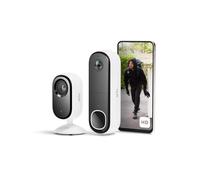 Arlo Essential 2 FHD Indoor et Sonnette HD, Caméra de Surveillance WiFi Intérieure, Détection par IA, pour Animaux de Compagnie, Compatible avec Alexa, Essai Secure Inclus, 2 Caméra