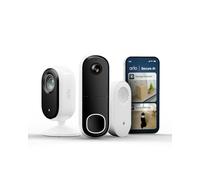 Arlo Essential 3 FHD Indoor et Sonnette et Carillon, Caméra de Surveillance WiFi Intérieure, Détection par IA, pour Animaux de Compagnie, Audio bidirectionnel, Essai Secure Inclus, 2 Caméras