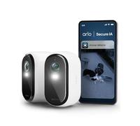 Arlo Essential 3 HD, Caméra de Surveillance WiFi Extérieure sans Fil, Autonomie de 6 Mois, Vision Nocturne Couleur, Éclairage, Sirène et Audio Bidirectionnel, Essai Secure Inclus, 2 Caméras Blanc