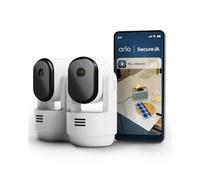 Arlo Essential 3 FHD Indoor PTZ Rotation à 360°, Caméra de Surveillance WiFi Intérieure, Détection par IA, pour Animaux de Compagnie, Compatible avec Alexa, Essai Secure Inclus, 2 Caméras