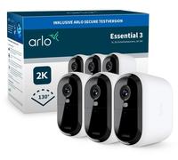 Arlo Essential 3 XL Caméra de sécurité 2K, Lot de 3, Caméra de sécurité IP, Intérieur & Extérieur, Câblé & Sans fil, IP65, Plafond/Mur, Blanc