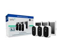 Arlo Essential Caméra de sécurité extérieure 2K avec Panneaux Solaires, pack de 3