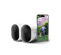 Arlo Pro 5 2K + 2 Bras De Fixation, Caméra de Surveillance WiFi Extérieure sans Fil,Batterie Rechargeable Longue durée, Vision Nocturne Couleur Avancée, Essai Secure Inclus, 2 Caméras Blanc
