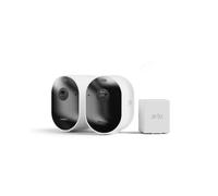 Arlo Pro 5 2K + Batterie Rechargeable, Caméra de Surveillance WiFi Extérieure sans Fil,Batterie Rechargeable Longue durée, Vision Nocturne Couleur Avancée Essai Secure Inclus, 2 Caméras Blanc
