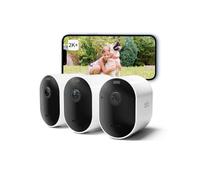 Arlo Pro 5 2K, Caméra de Surveillance WiFi Extérieure Sans Fil, Autonomie de 8 mois, Vision Nocturne Couleur Avancée, Éclairage, Sirène et WiFi Double Bande, Essai Arlo Secure Inclus, 3 Caméras Blanc