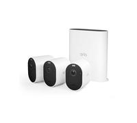 Arlo Pro 5 Camera Surveillance WiFi Exterieure Sans Fil + Smart Hub, 160° Vision Nocturne Couleur Avancée 2K HDR, Sirène, Détection De Mouvement, Inclus 90 Jrs Arlo Secure, Kit de 3 Caméras, Blanc