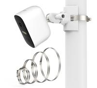 Arlo Support de montage pour arlo Pro 2, Arlo Pro 3, Arlo Ultra, Arlo Essential, Ring Reolink Eufy Compatible avec tuyaux de 5 à 20 cm sans perforation (blanc, 1 pièce)