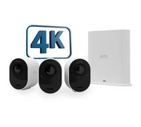 Arlo Ultra 3, Caméra de Surveillance WiFi 4K, 3 Caméras + Smarthub, Blanche