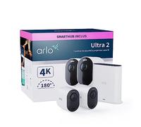 Arlo Ultra 3, Caméra de Surveillance WiFi 4K, 2 Caméras + Smarthub, Blanche