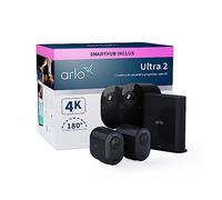Arlo Ultra 3, Caméra de Surveillance WiFi 4K, 2 Caméras + Smarthub, Noir