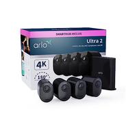 Arlo Ultra 3, Caméra de Surveillance WiFi 4K, 4 Caméras + Smarthub, Noir