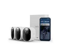 Arlo Ultra 3 Caméra de Surveillance WiFi Extérieure sans Fil 4K UHD, Détection IA, Vision Nocturne Couleur, Audio bidirectionnel, Compatible avec Alexa, Essai Secure Inclus, 3 Caméras + Smarthub