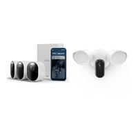 ARLO Ultra 3 et Floodlight, Caméra de Surveillance WiFi Extérieure sans Fil 4K, Détection par IA, Vision Nocturne Couleur, Compatible avec Alexa, Essai Secure Inclus, 4 Caméras + Smarthub
