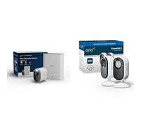 Arlo Ultra 3 et Indoor, Caméra de Surveillance WiFi Extérieure sans Fil 4K, Détection par IA, Vision Nocturne Couleur, Compatible avec Alexa, Essai Secure Inclus, 2 Caméras + Smarthub