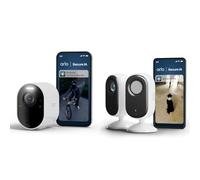 Arlo Ultra 3 et Indoor, Caméra de Surveillance WiFi Extérieure sans Fil 4K, Détection par IA, Vision Nocturne Couleur, Compatible avec Alexa, Essai Secure Inclus, 3 Caméras + Smarthub