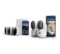 Arlo Ultra 3 et Indoor PTZ, Caméra de Surveillance WiFi Extérieure sans Fil 4K, Détection par IA, Vision Nocturne Couleur, Compatible avec Alexa, Essai Secure Inclus, 5 Caméras + Smarthub