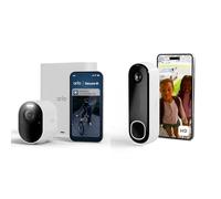 Arlo Ultra 3 et Sonnette, Caméra de Surveillance WiFi Extérieure sans Fil 4K, Détection par IA, Vision Nocturne Couleur, Compatible avec Alexa, Essai Secure Inclus, 2 Caméras + Smarthub