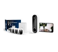 Arlo Ultra 3 et Sonnette, Caméra de Surveillance WiFi Extérieure sans Fil 4K, Détection par IA, Vision Nocturne Couleur, Compatible avec Alexa, Essai Secure Inclus, 5 Caméras + Smarthub