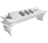 ARLUX Bloc prises pivotant 3 prises 2P+T +2 USB Blanc - Interrupteur et prise
