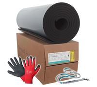 Armacell Armaflex original AF Plaques en caoutchouc auto-adhésives + gants rouges + Scorprotect® Porte-clés (Noir, épaisseur d’isolation 19 mm, 1000 x 6000 mm)