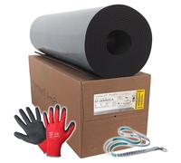 Armacell Armaflex original AF Plaques en caoutchouc auto-adhésives + gants rouges + Scorprotect® Porte-clés (Noir, épaisseur d’isolation 6 mm, 1000 x 15000 mm)