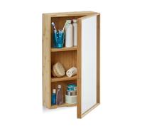 Armadietto a Specchio da Bagno - Relaxdays - 10021882 - Bambou - Noir - Contemporain