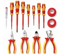 ArmaKit Ensemble d'outils combinés VDE - Kit d'outils isolés 14 pièces testé et certifié IEC60900 1000 V (AKVDE-14t)