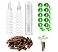 Armastuse Kit de Dosettes de Graines,30 pièces Kit de Culture Hydroponique, Kit de Dosettes de Plantes Fertilisation Solide avec Paniers de Culture, éponges de Culture, Dômes et
