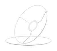 Armature D'abat-jour Ronde en Fer, Paire E27 pour Lampe DIY | Cadre Métallique Blanc, Design Élégant et Robuste, Base Stable, pour Lampe de Chevet, à Suspendre ou Pied