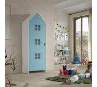 Armoire 1 porte 57,6x37x171,5 cm décor bleu et blanc - CASMY