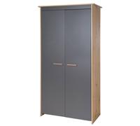 Armoire 2 Portes Battantes Anna Anthracite - Chêne Kent TU