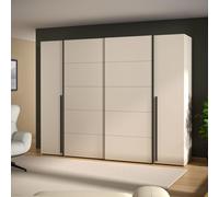 Armoire 2 portes battantes et 2 portes coulissantes, L270 x P61 x H210cm,Reproduction Sable, NARAGO