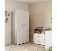 Baby Price Armoire chambre bébé 2 portes New Nao MDF 85x175x56 cm Blanc