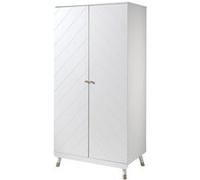 Armoire 2 portes bois blanc satiné Funy Gris G