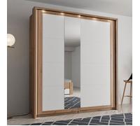 Armoire 2 Portes Bujumb Dmora, Bois Noblesse Blanc Mat 195x218h cm