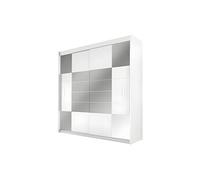 Armoire 2 portes coulissantes - Avec miroir - L203 cm - Blanc - ROVINJA