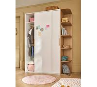 Armoire 2 portes coulissantes + bibliothèque JAPI blanc TU
