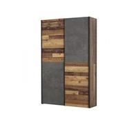 Armoire 2 portes coulissantes multifonction Panneau de particules Bois et béton L 12 G