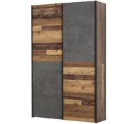 Forte Ozula Armoire Multifonction Moderne, matériau à Base de Bois, décor Vieux Bois Vintage avec Aspect béton Gris, 120 x 42 x 190,50 cm