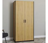 IDMarket - Armoire 2 Portes Detroit penderie 80 cm avec étagères Rangement Maxi capacité Design Industriel