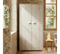 BABYPRICE Armoire Baby Room Smile hêtre frêne 2 portes
