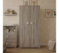 Baby Price Armoire bébé 2 portes Smile 168x85x57 cm bois Chêne Silex/Blanc